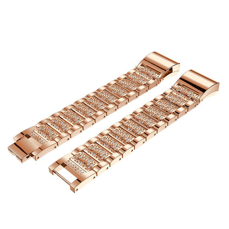 Three Beads Rhinestones Decor Metal Wrist Strap Replacement Watchband for Fitbit Charge 2 Charge 2 HR Three Beads Rhinestones Decor Metal Wrist Strap Replacement Watchband for Fitbit Charge 2 Charge 2 HR
